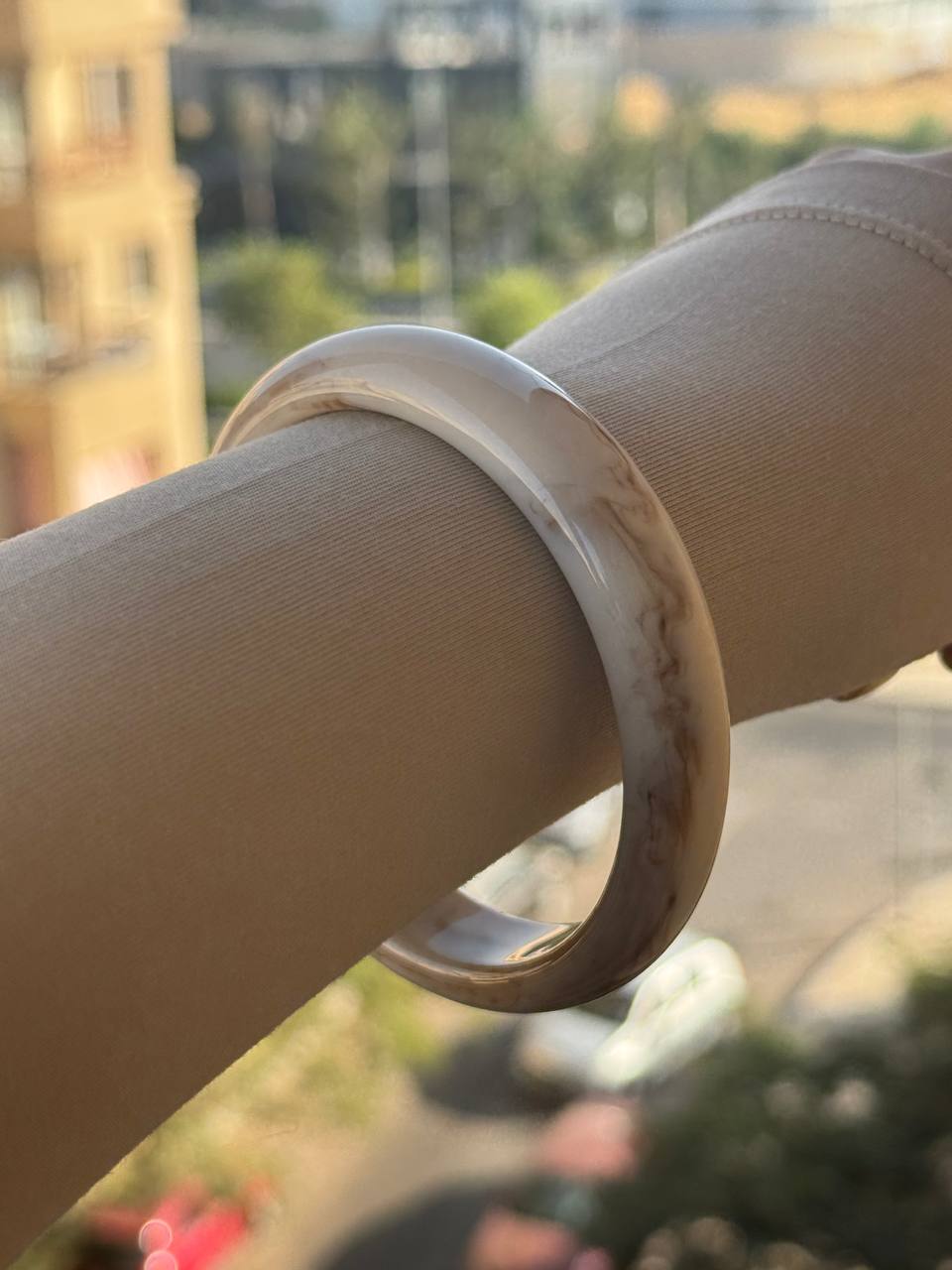 Beige Acrylic Bangle