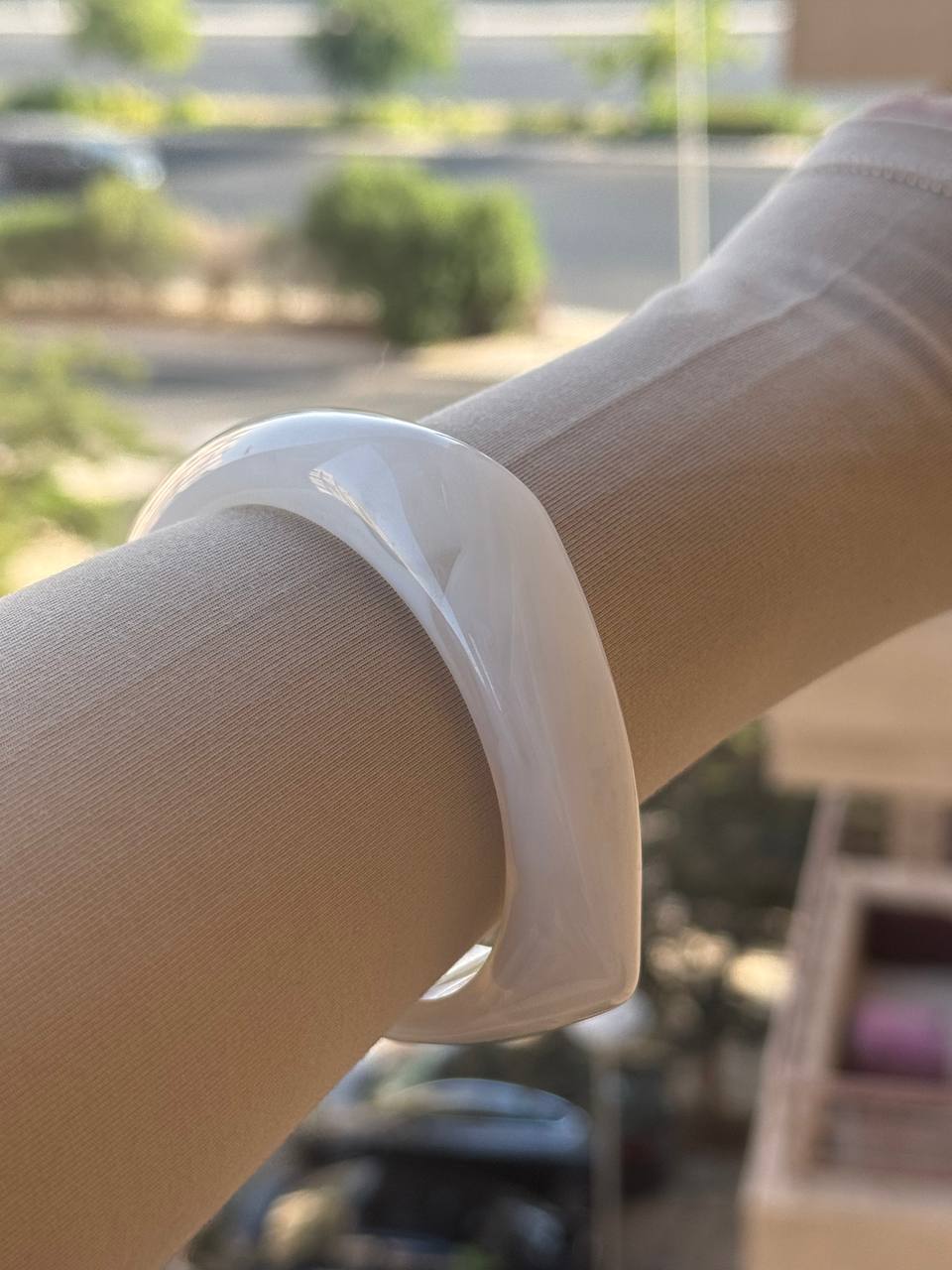 White Acrylic Bangle
