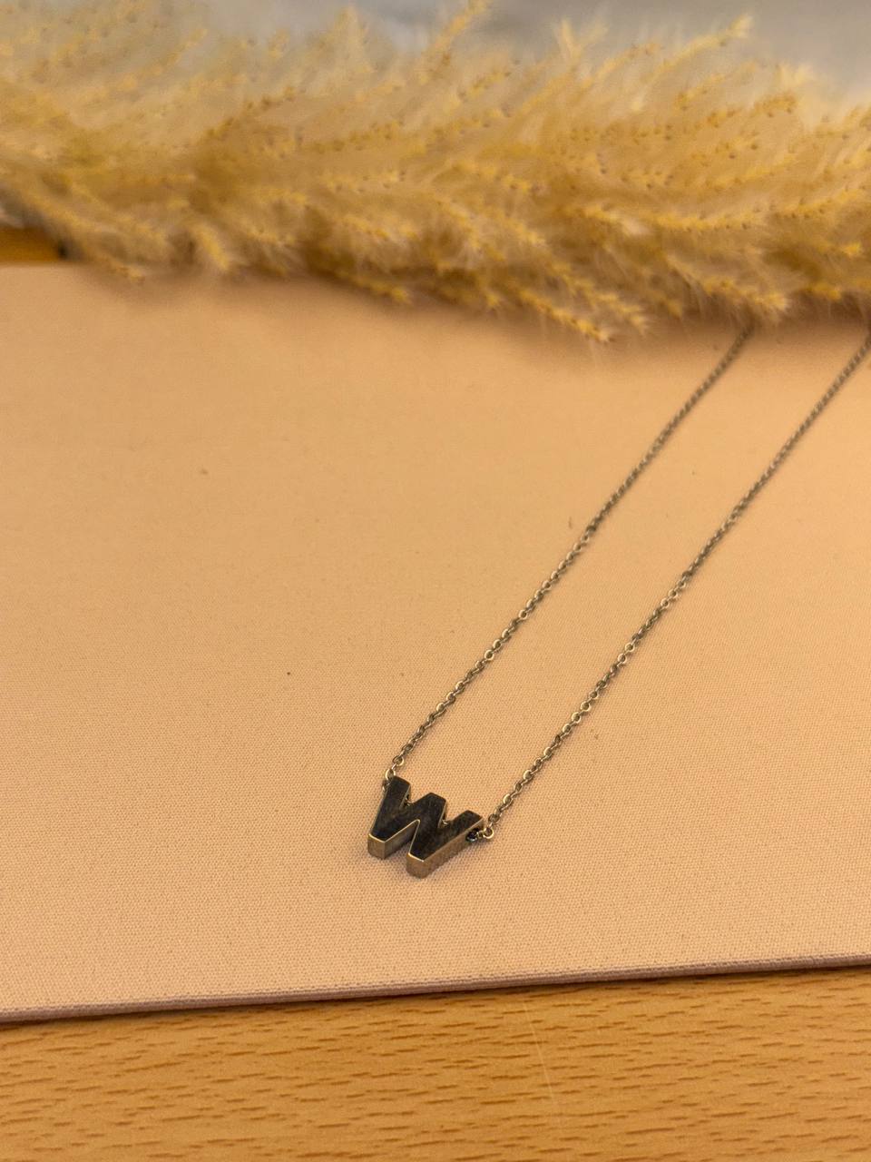 Silver Letter W Necklace