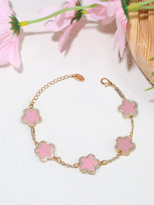Pink Flower Bracelet