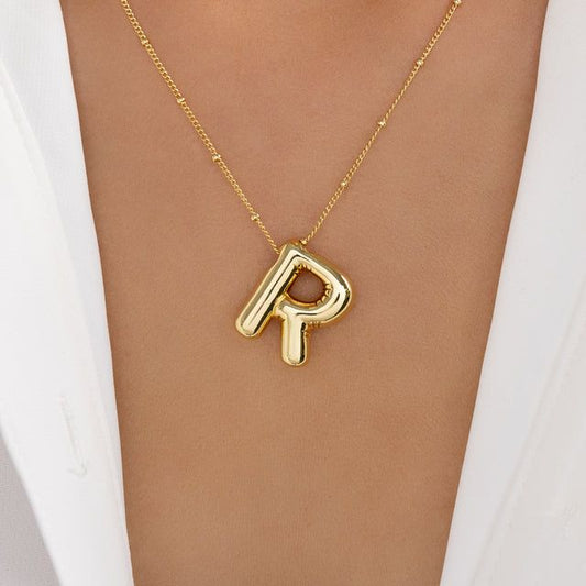 Letter R Bubble Necklace