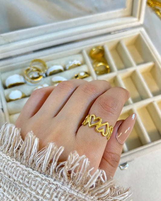 Golden Hearts ring