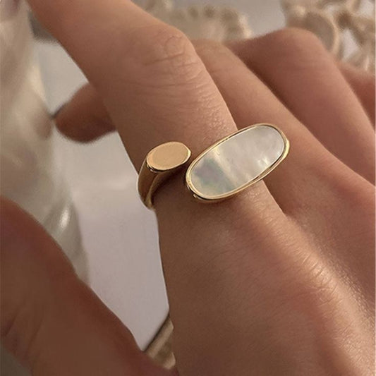 White dval ring