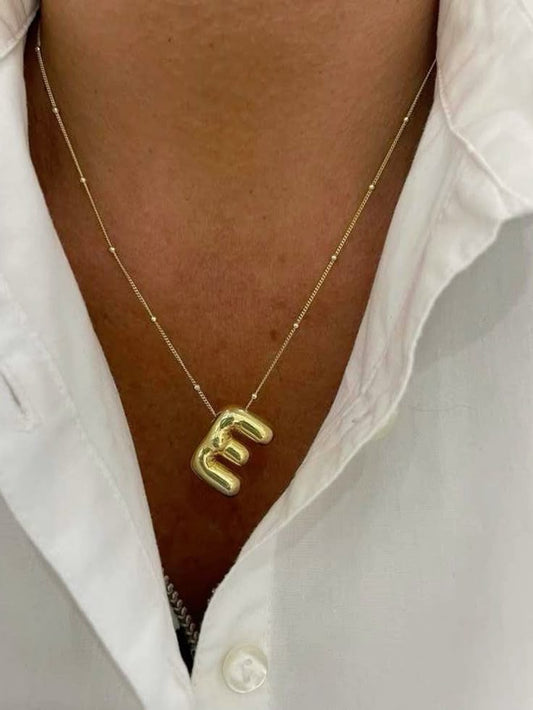 Letter E Bubble Necklace