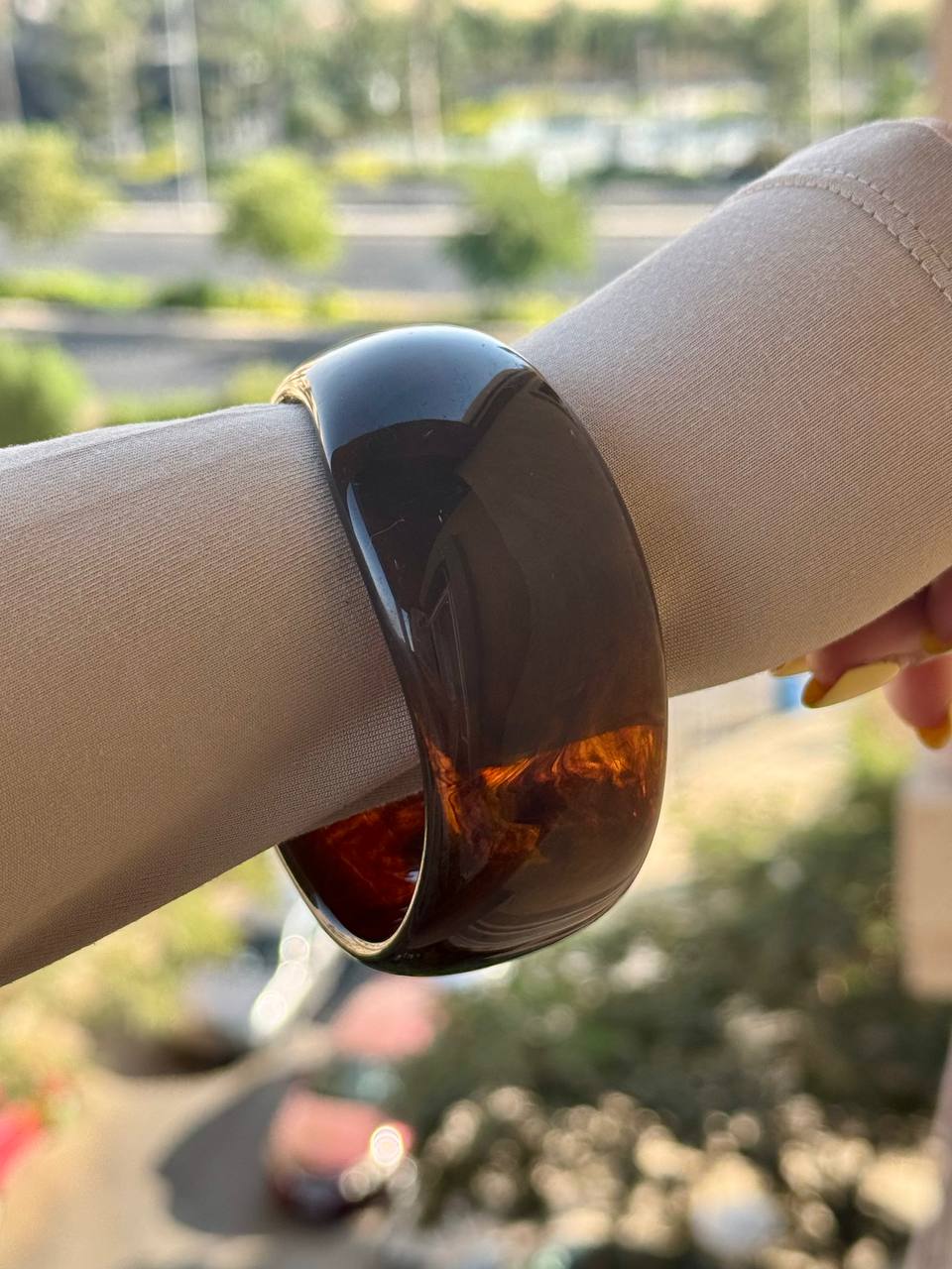 Dark Brown Acrylic Bangle