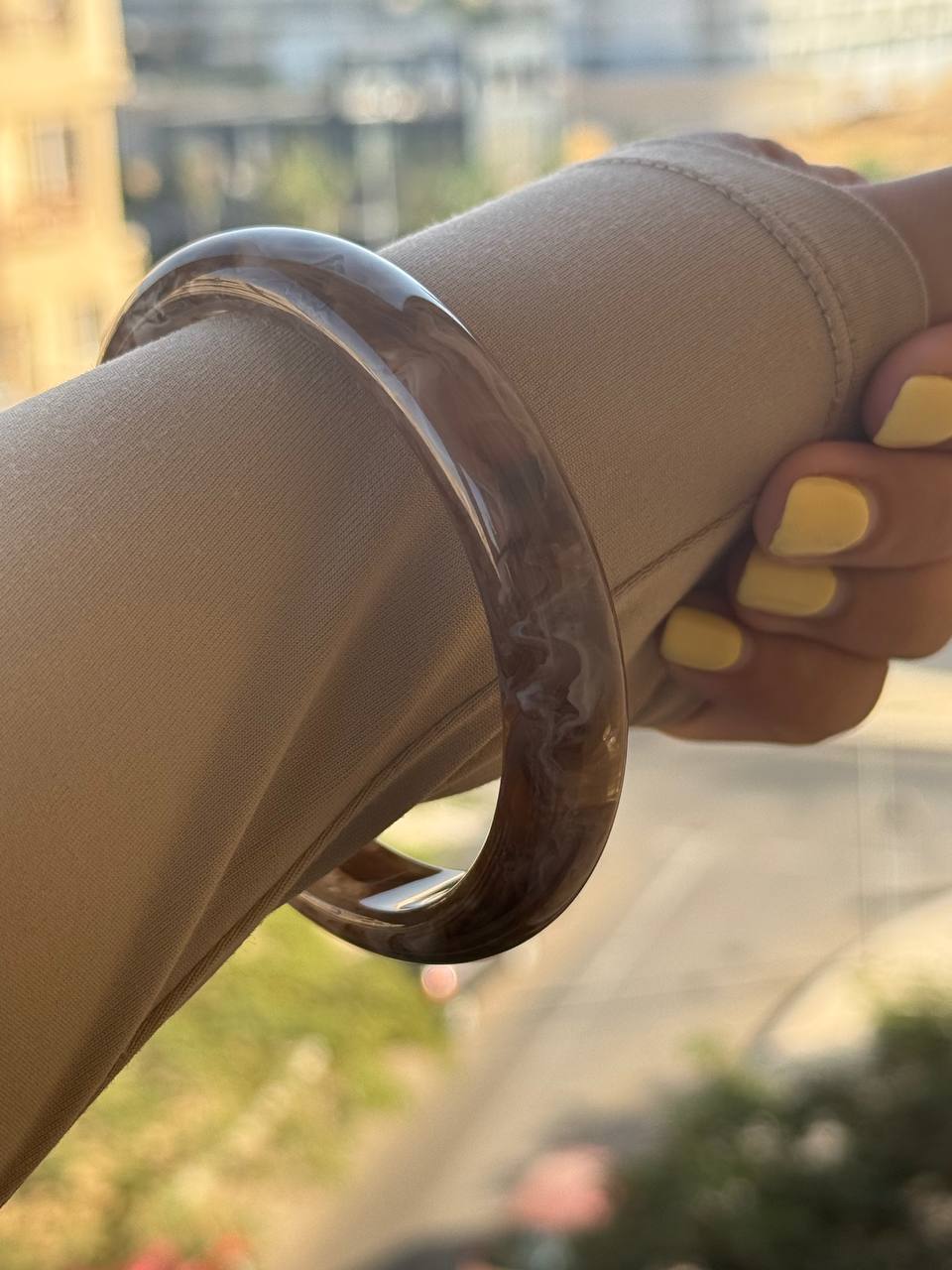 Semi Brown Acrylic Bangle