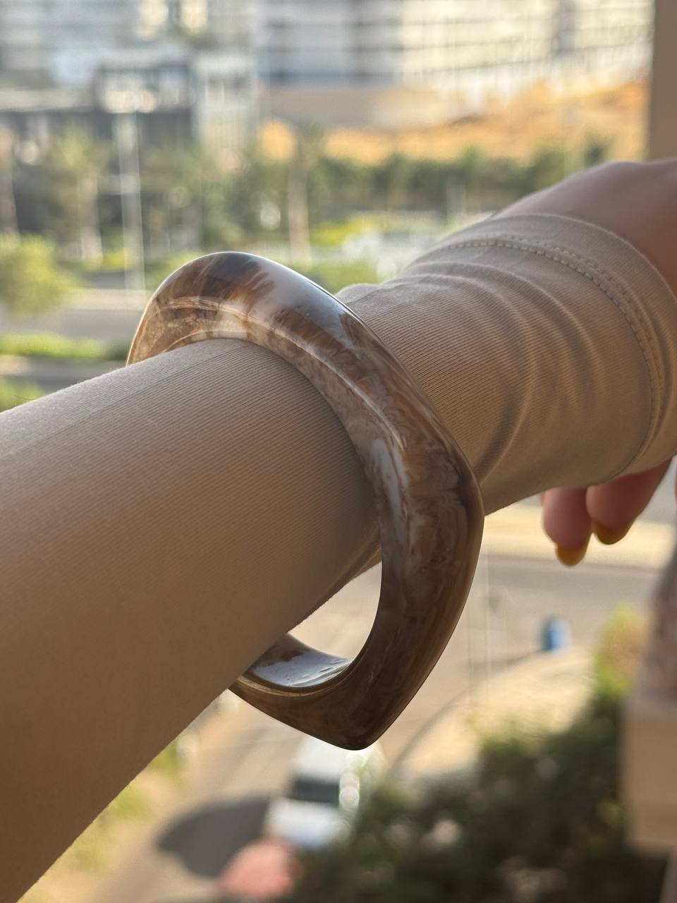Beige Acrylic Bangle