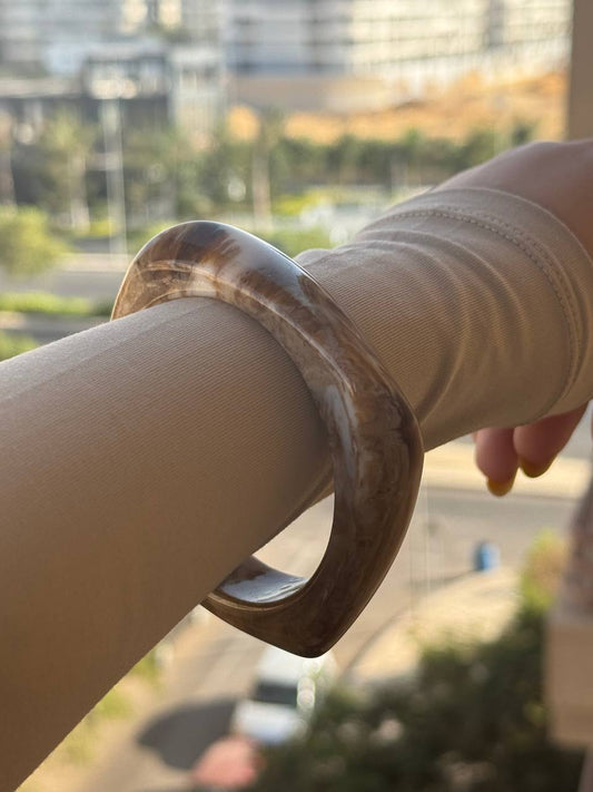 Beige Acrylic Bangle