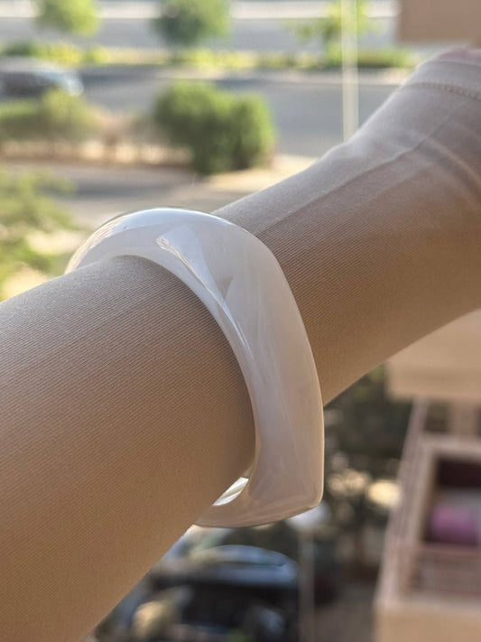 White Acrylic Bangle