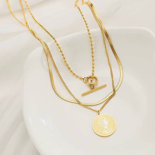 3 layer coin necklace