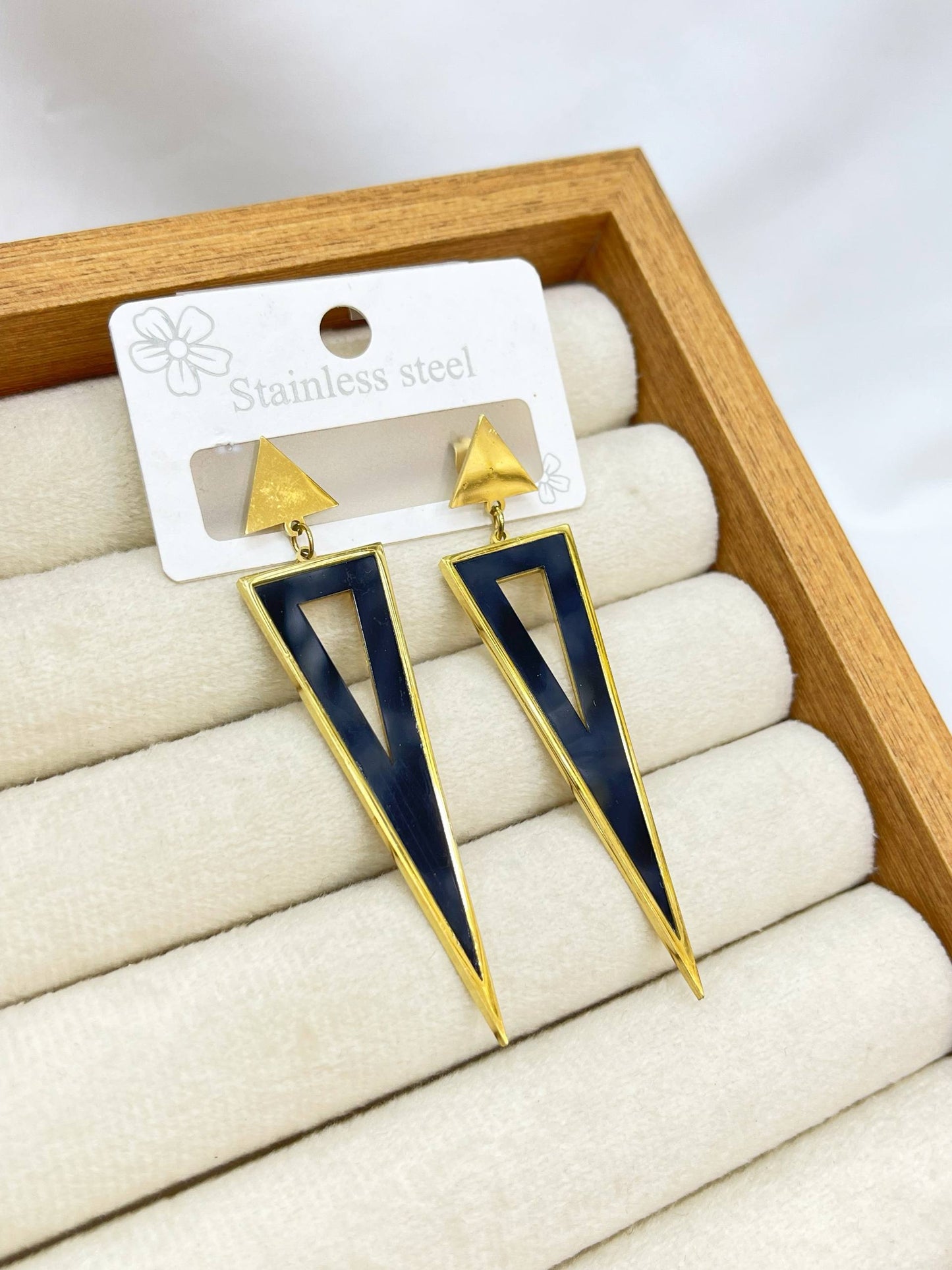 Black Triangle Earrings