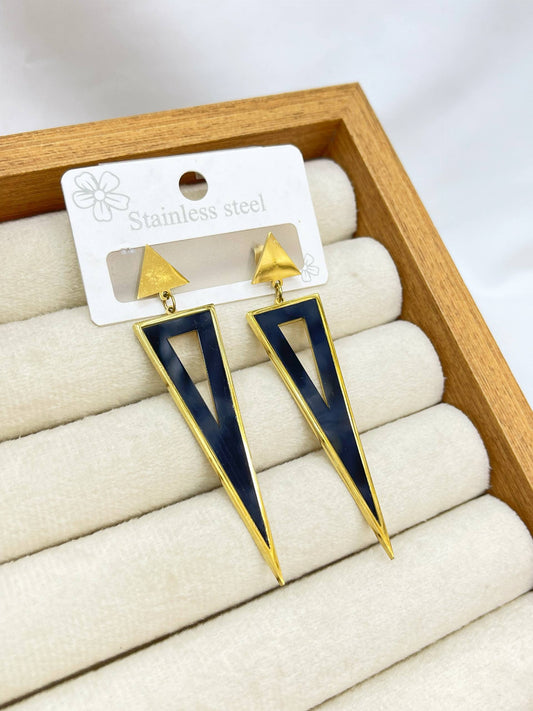 Black Triangle Earrings