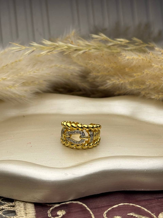 Open Strass Ring