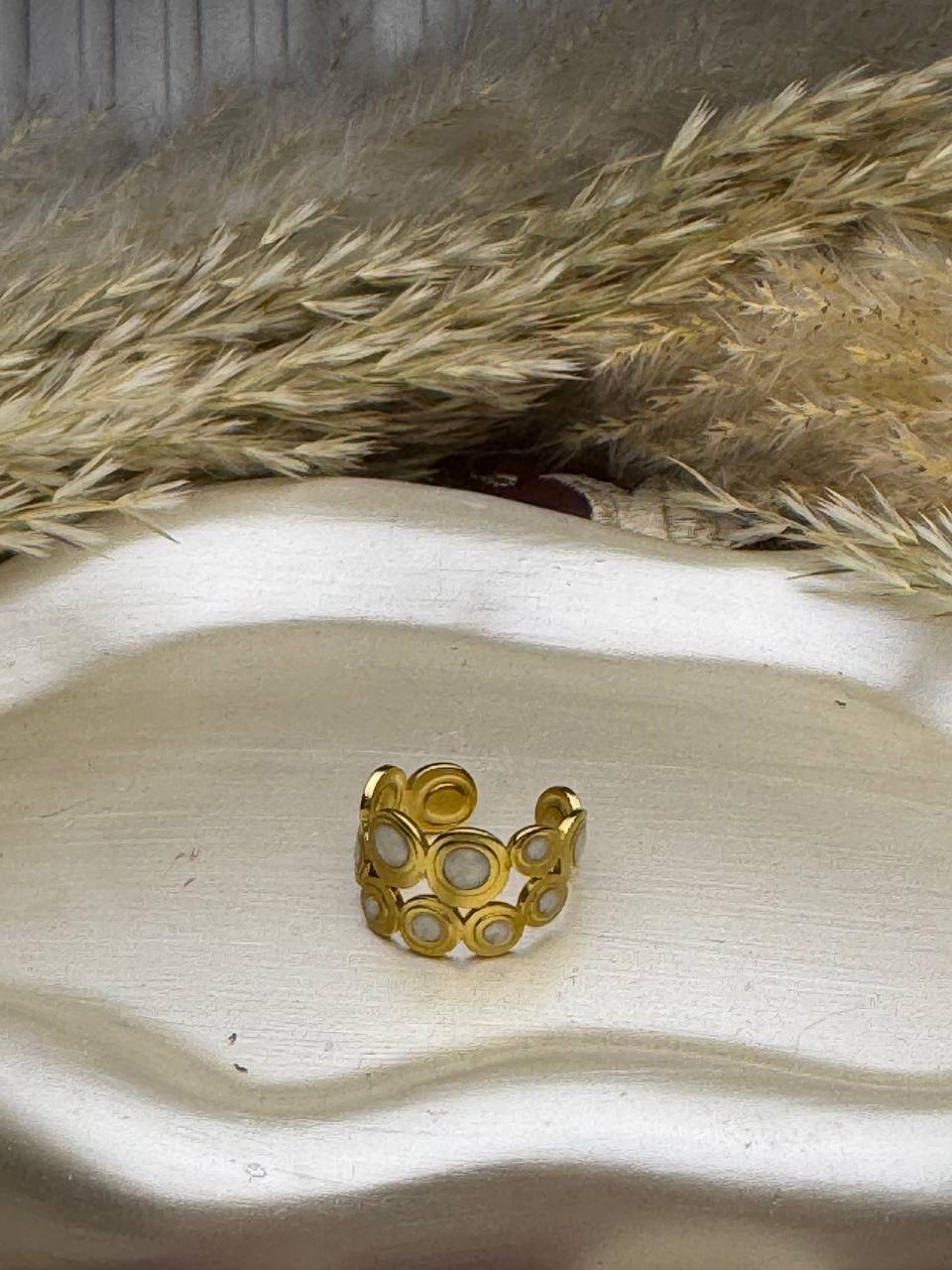 White Dots Ring